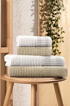 Mira Home 4 Piece Maral Battal 100% Cotton Bath Towel Set 90x160 Cm