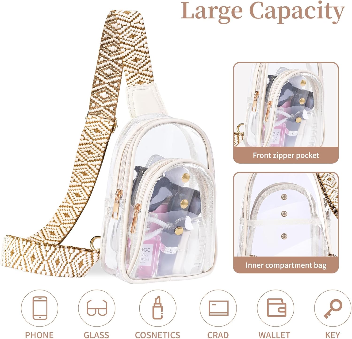 Clear Sling Bag for Stadium Events, Crossbody Bag for Women - Stadium Approved image 3