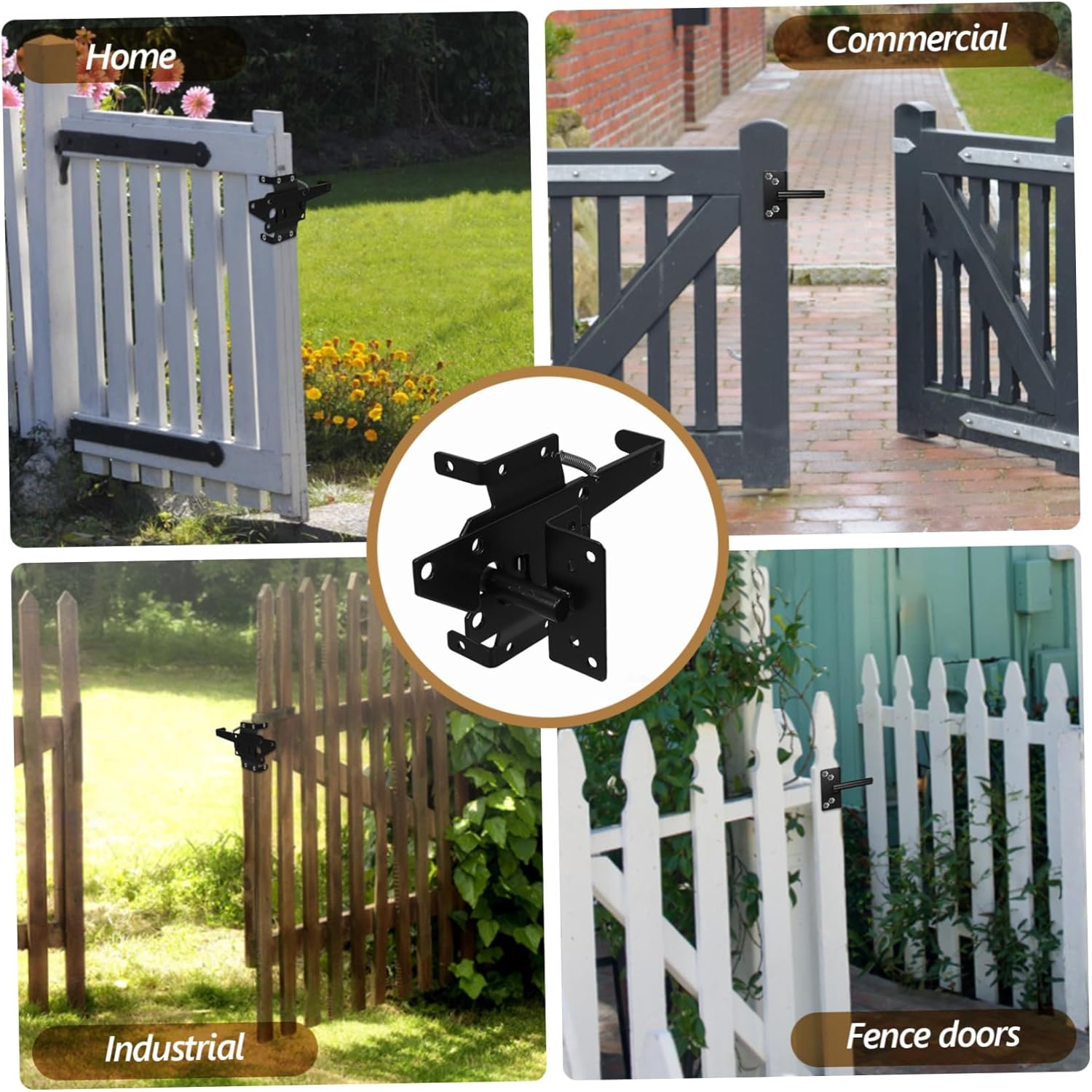 jojofuny Heavy Duty Gate Latch for Wooden Gates Versatile Fence Lock with Fasteners Easy Installation for Residential Commercial Use