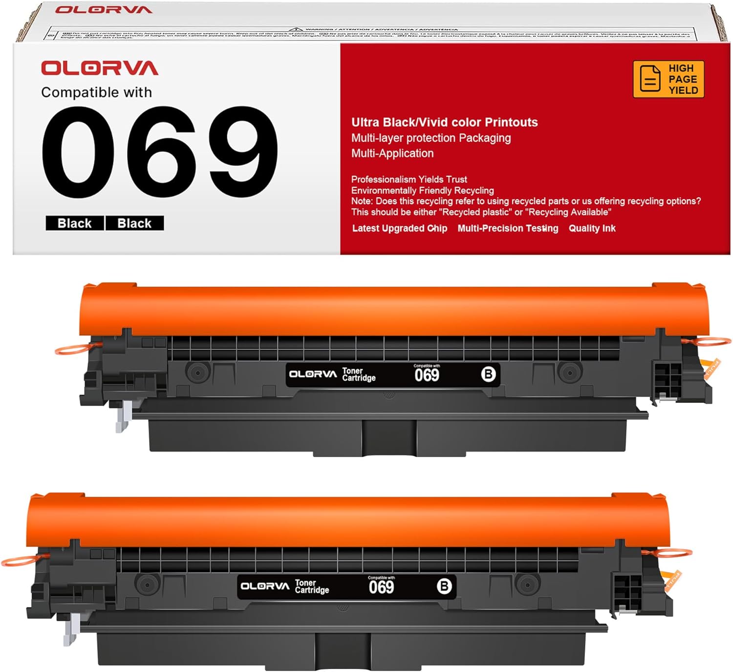 069 Toner Cartridge Set - 2 Pack Replacement for Canon 069 Toner Cartridge Set 069H Works for Canon Color ImageCLASS Mf753cdw MF751Cdw MF752Cdw LBP674Cdw MF752Cdw MF756Cx LBP673Cdw LBP674Cx (Black)