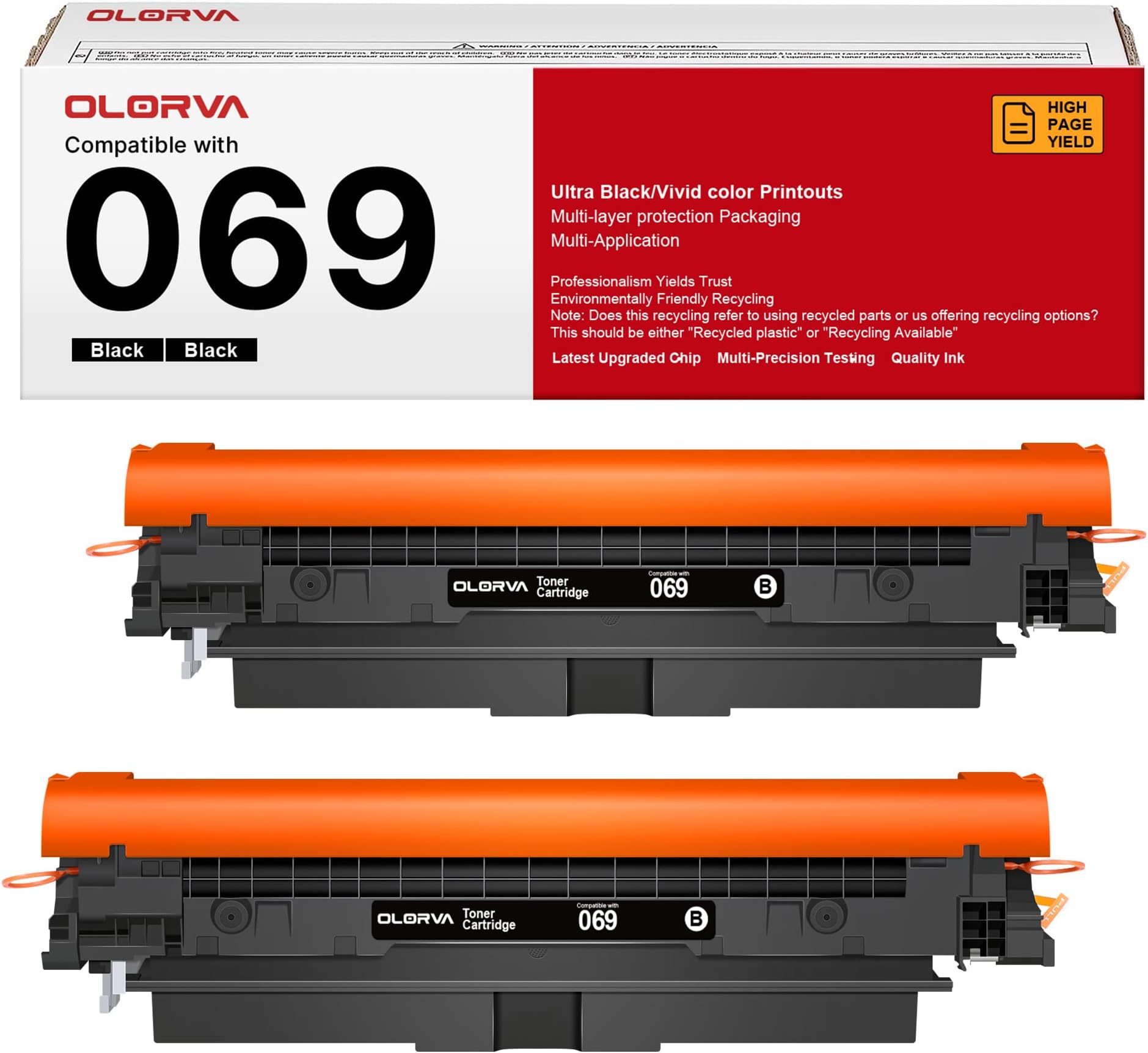 069 Toner Cartridge Set 2 Pack Replacement for Canon 069 Toner Cartridget