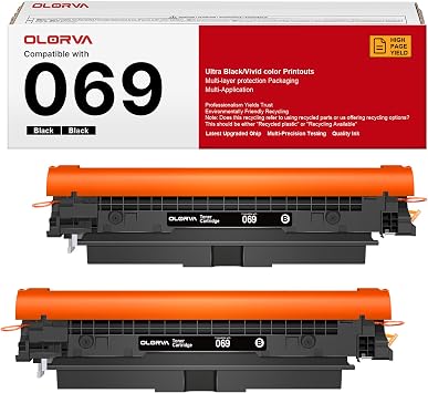 069 Toner Cartridge Set - 2 Pack Replacement for Canon 069 Toner Cartridge Set 069H Works for Canon Color ImageCLASS Mf753cdw MF751Cdw MF752Cdw LBP674Cdw MF752Cdw MF756Cx LBP673Cdw LBP674Cx Black