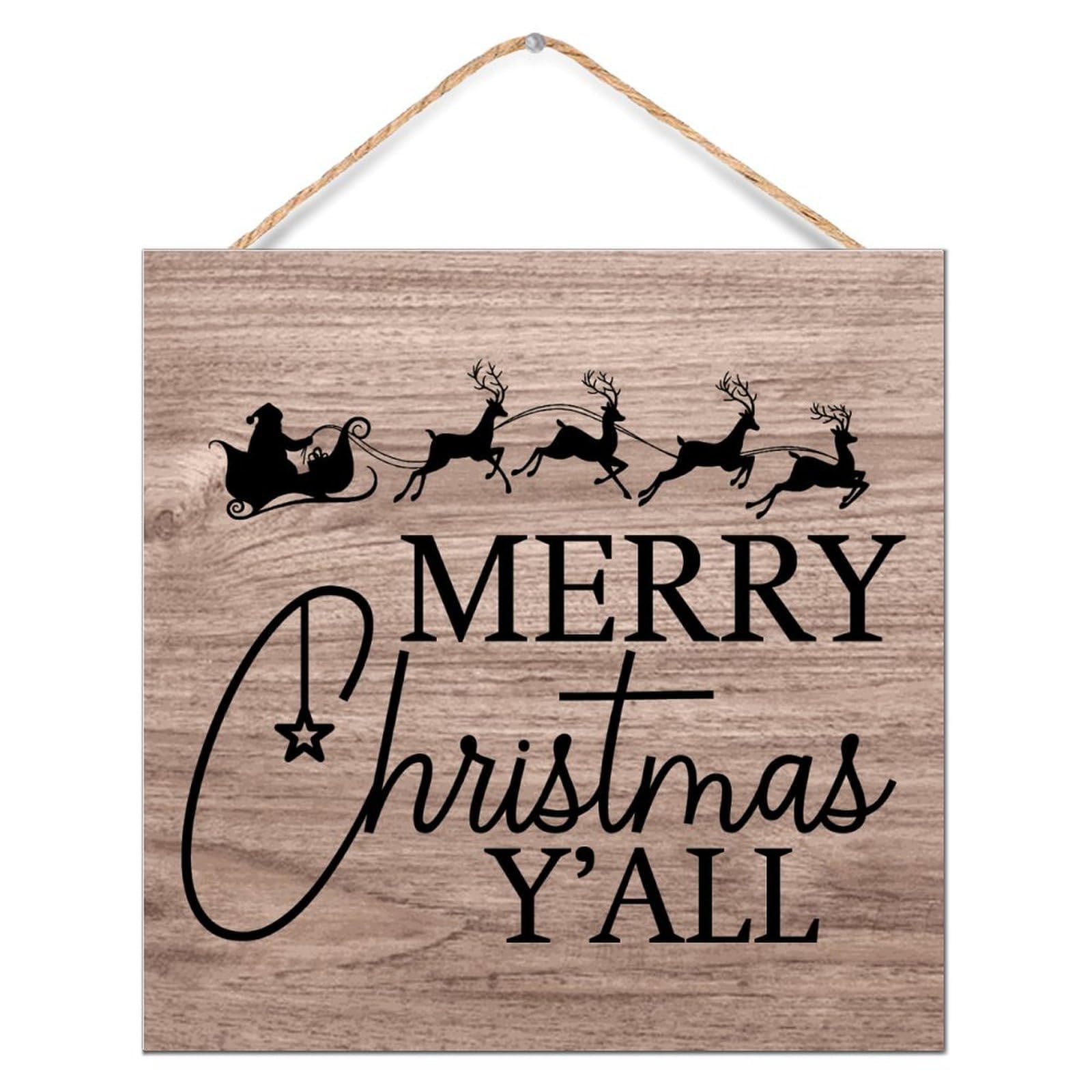 Plaque murale en bois Merry Christmas pour embellir votre porche rustique