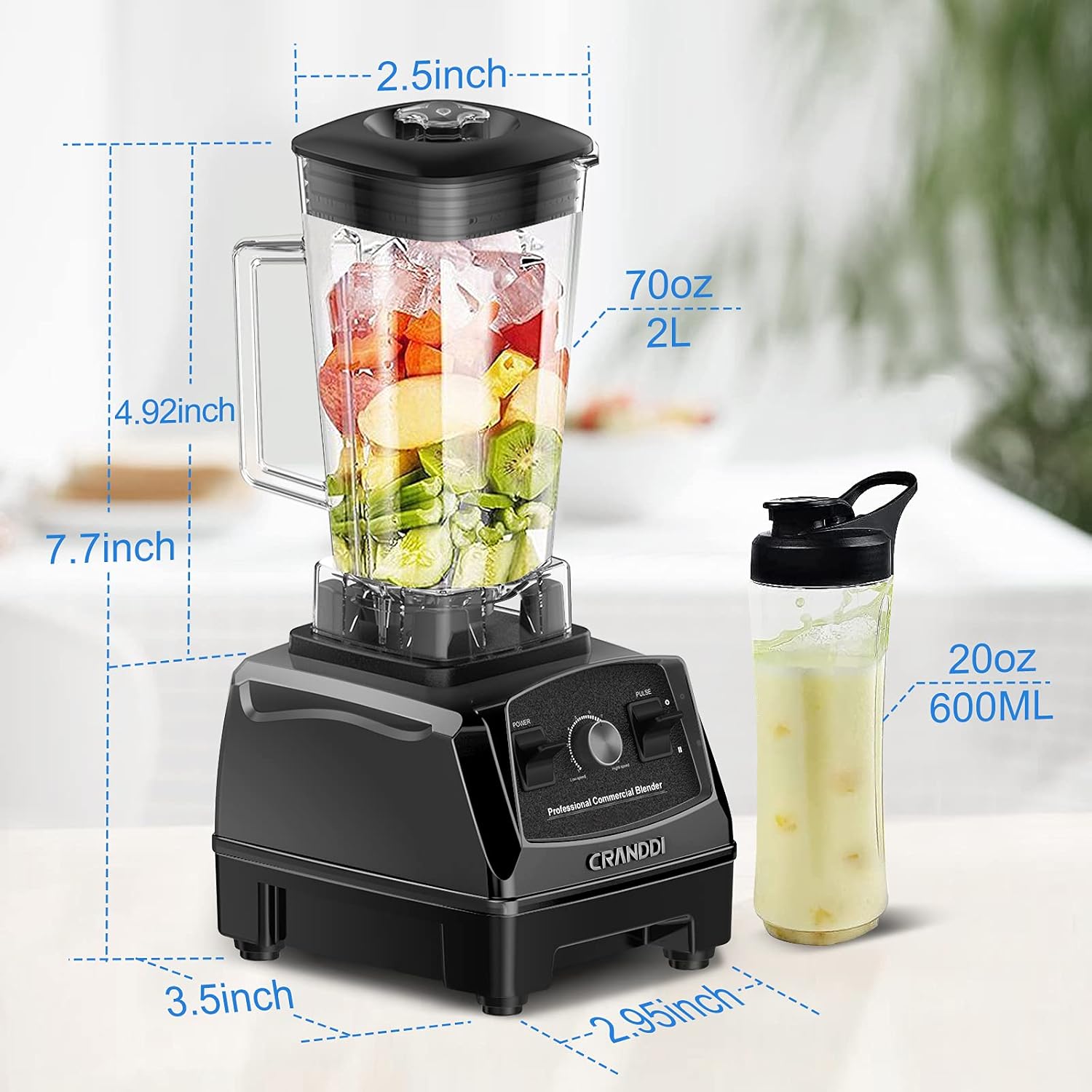 Buy Professional Blender, CRANDDI 1500 Watt Powerful Professional