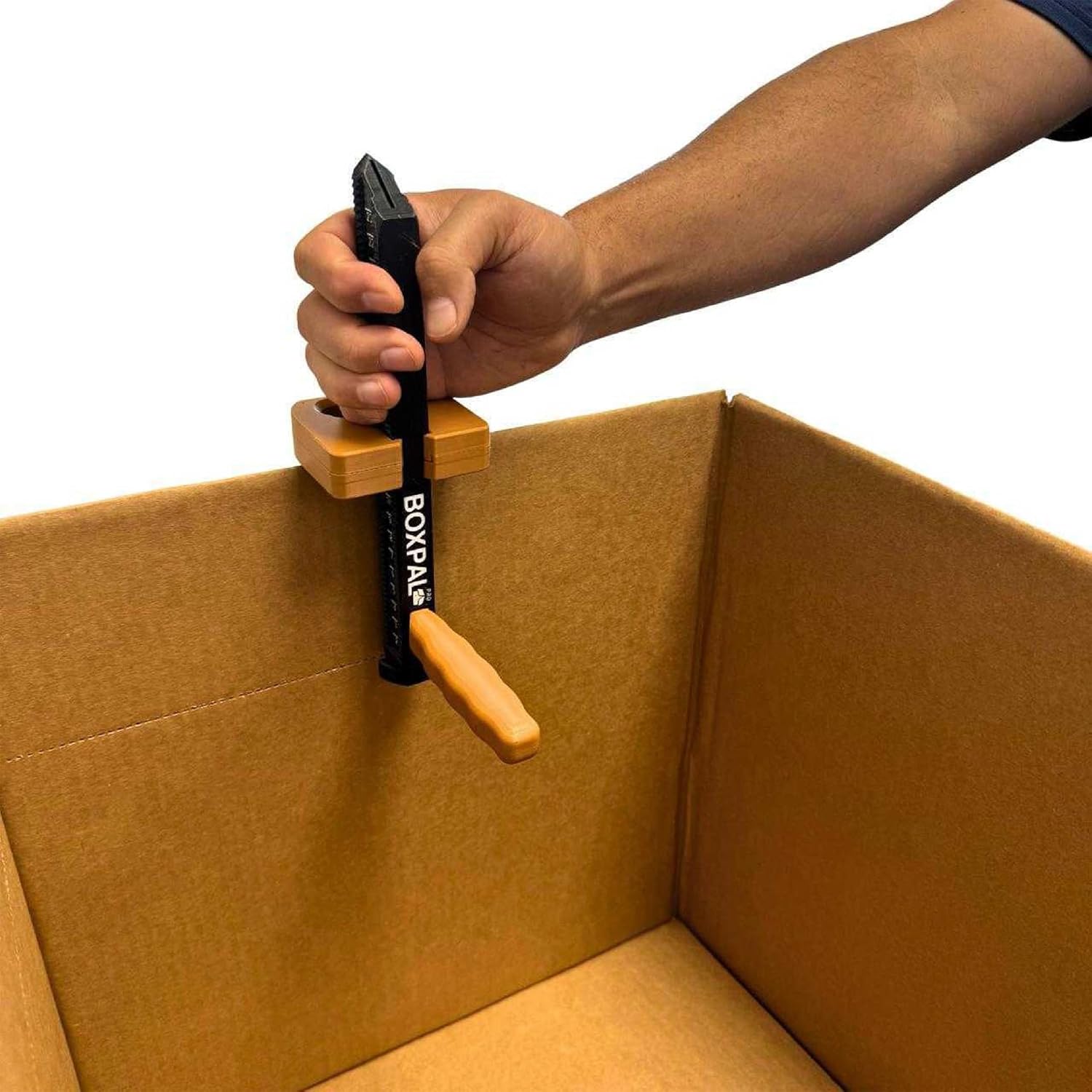 BoxPalPro Box Resizer Tool with Scoring Wheel, Built-In Cutter & Depth Guide – Cardboard Box Reducer for Custom Shipping Boxes – Right-Sizing Box Scorer Tool