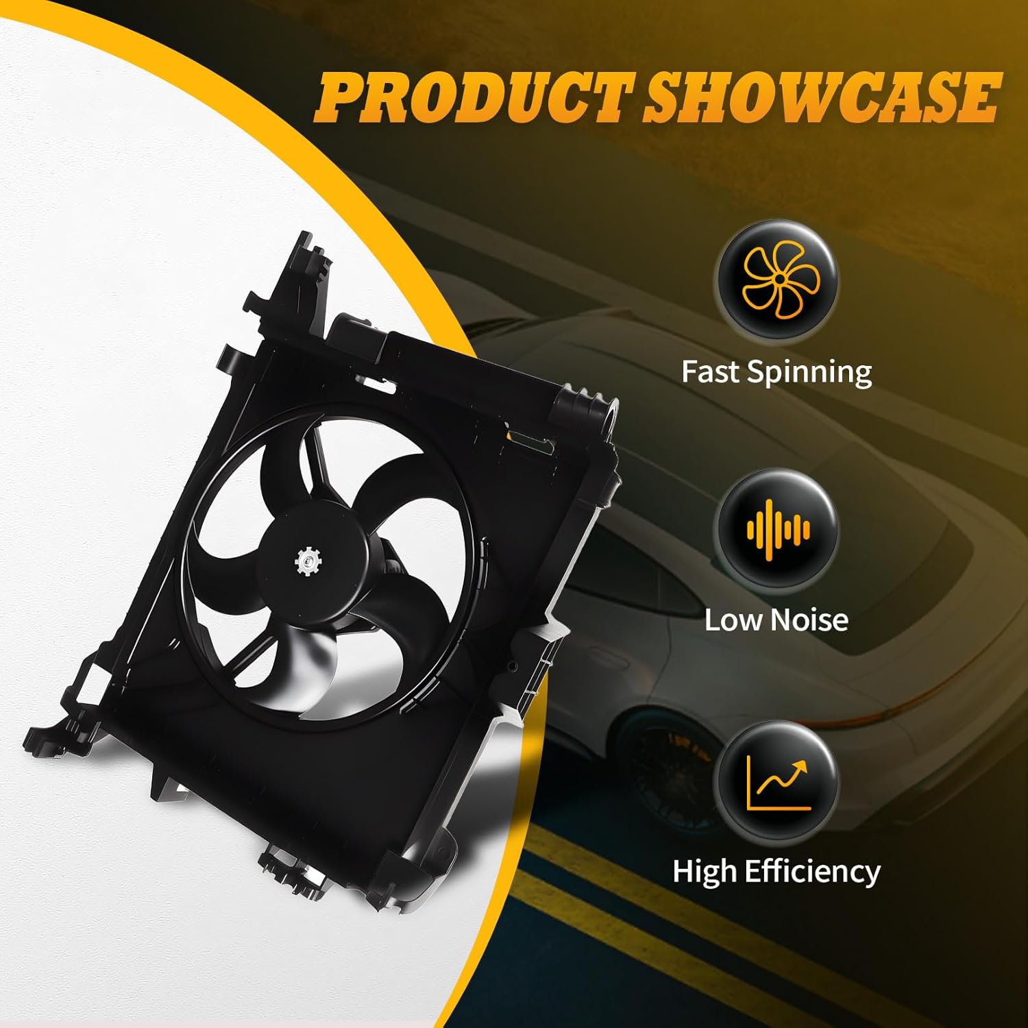 0002009323 Radiator Cooling Fan Compatible with Fortwo 2008-2015 1.0L Engine EV/BEV Replace A0002009323 000 200 93 23