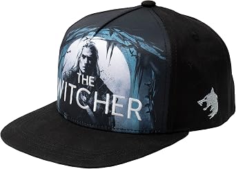 JINX Netflixs The Witcher The White Wolf Hunts Snapback Baseball Hat, Black, Adult Size