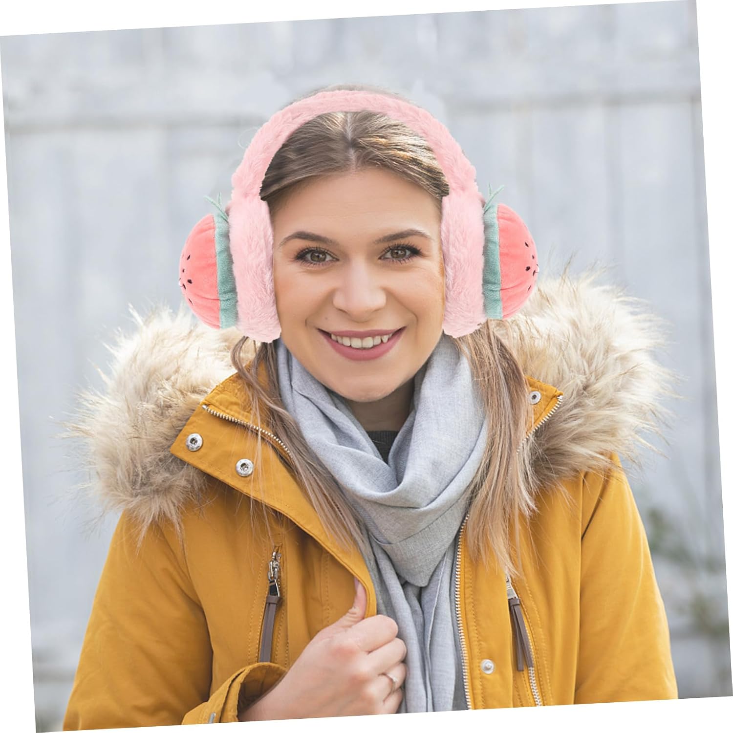 FOMIYES Adorable Cartoon Ear Muffs for Boy Girl Warm Ear Covers Lightweight and Portable Cute Strawberry Design for for Cold Weather Activities