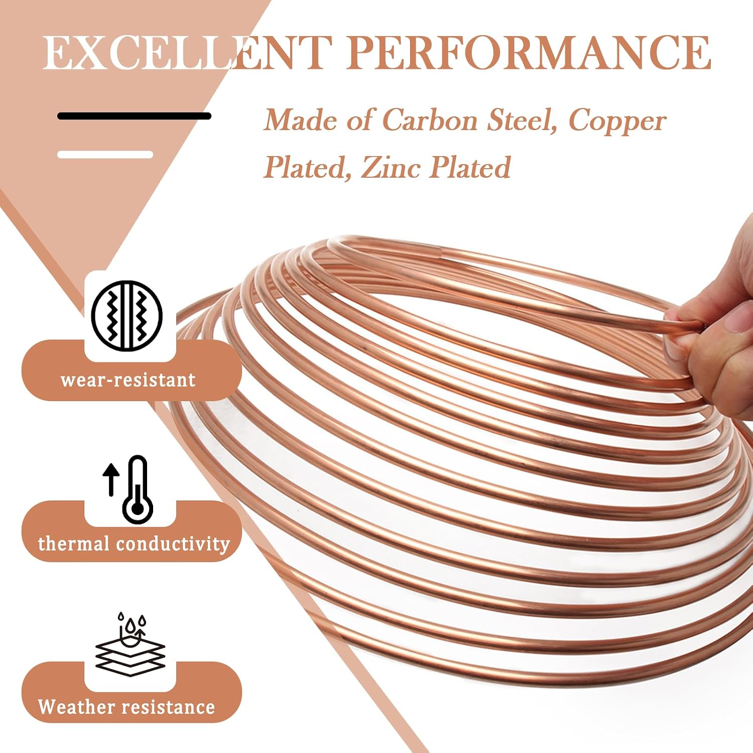 25Ft 1/4 Brake Line Kit with 16 Inverted Flare Brake Line Fittings,Flexible Rear Brake Line Kit for Hydraulic Brakes Fuel Transmission System,Brake Line Repair Kit Universal Cars Accessories (Gold)