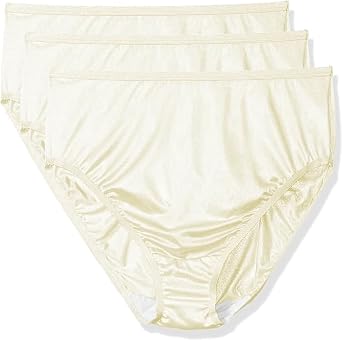 Shadowline Womens Plus-Size Panties - Hi Cut Nylon Brief 3 Pack