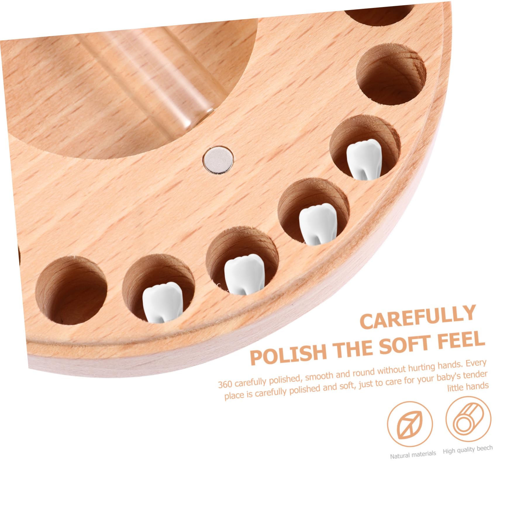 BESTonZON 1juego Caja De Recuerdos Para Dientes De Leche Organizador De Almacenamiento Para Bebés Hecho Mano De Haya Souvenir Infantil Para Cumpleaños y Festividades