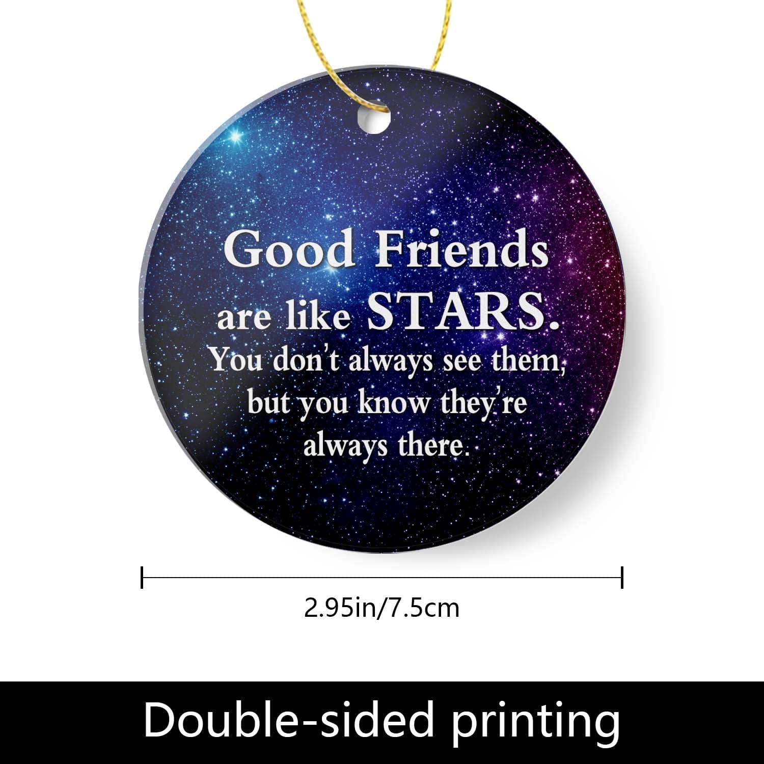 Friendship Christmas Ornaments 2025 - Gift for Your Friend - Keepsake Holiday Present - Xmas Tree Decorations - Circle Ceramic Ornament 3In - Image 4