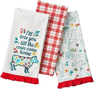 14 Country Kitchen Ideas for Warm Rustic Everyday Charm 136 Pioneer Woman Animals Kitchen Towel Set, Multi-Color, 16