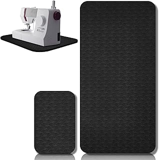 2 Pcs Sewing Machine Muffling Mat Pedal Sewing Mat Reduce Vibrations Noise No Slip Machine Accessories for Quilting(17'' X 36'' and 9'' X 14'',Black)