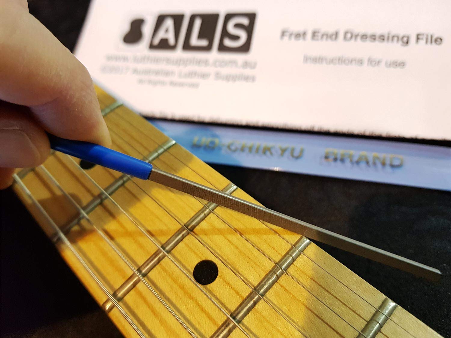 ALS Guitar Fret End Dressing File & Instructions - File by Uo-Chikyu Hiroshima Japan - Instructions by Australian Luthier Supplies
