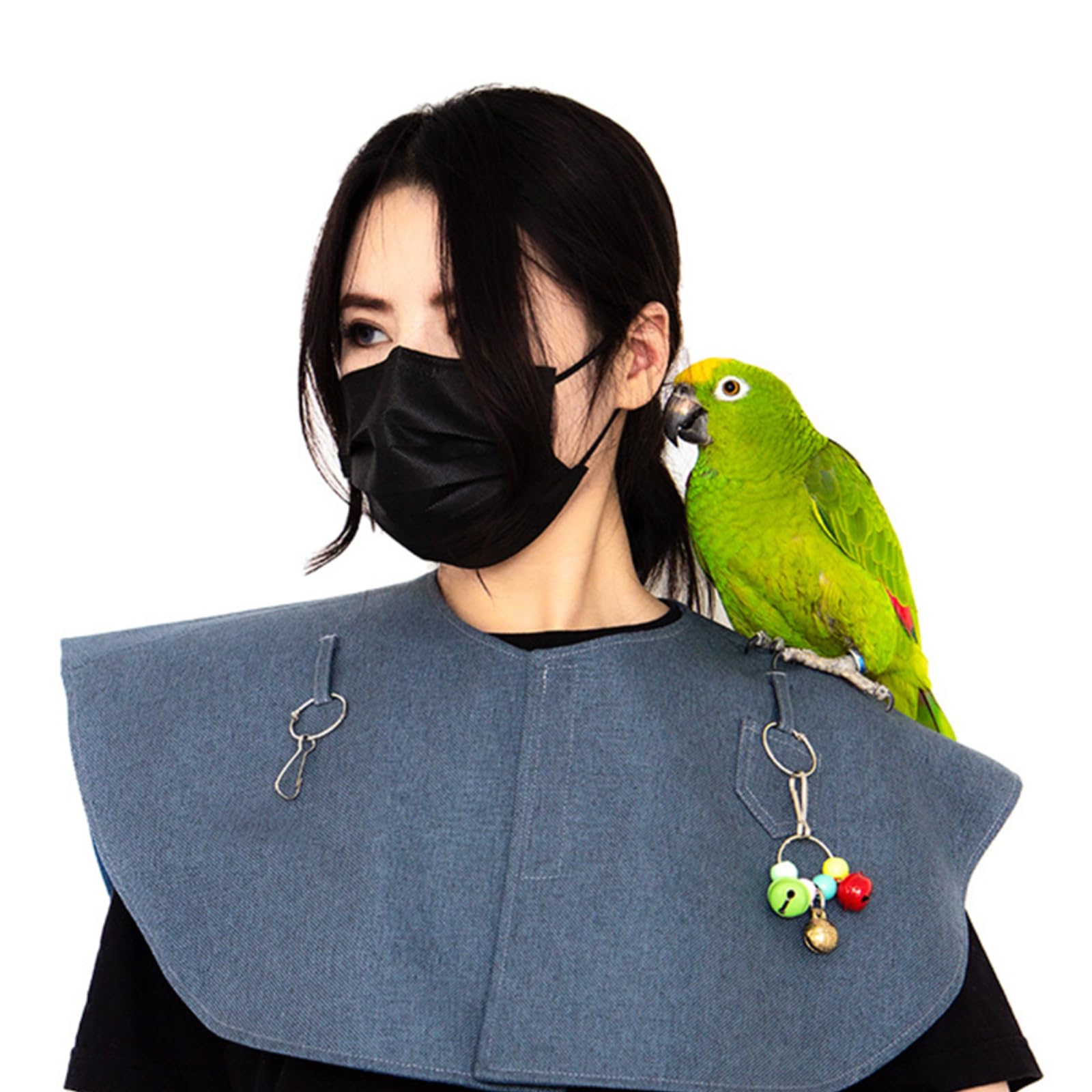 MANON ROSA Bird Anti-Scratch Shoulder Protector, Parrot Shoulder Diaper Poop Cover Pad, Anti-bite Anklet Bird Diaper Shawl Cape for Parakeets Cockatiels Macaws Lovebirds Finches (S)
