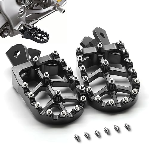 Miniatura 8 de MZS Estriberas para motocross CNC, reposapiés MX negro compatible con CRF150F  CRF230F  KDX200  Light Bee SX  X160 X260  MX3 MX4  XR150L  HAWK 250