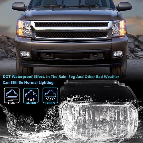 Miniatura 10 de Luces antiniebla de parachoques compatibles con Ford Expedition 2007-2014 y Ranger 2008-2011 de repuesto de lámparas de conducción con bombillas H10