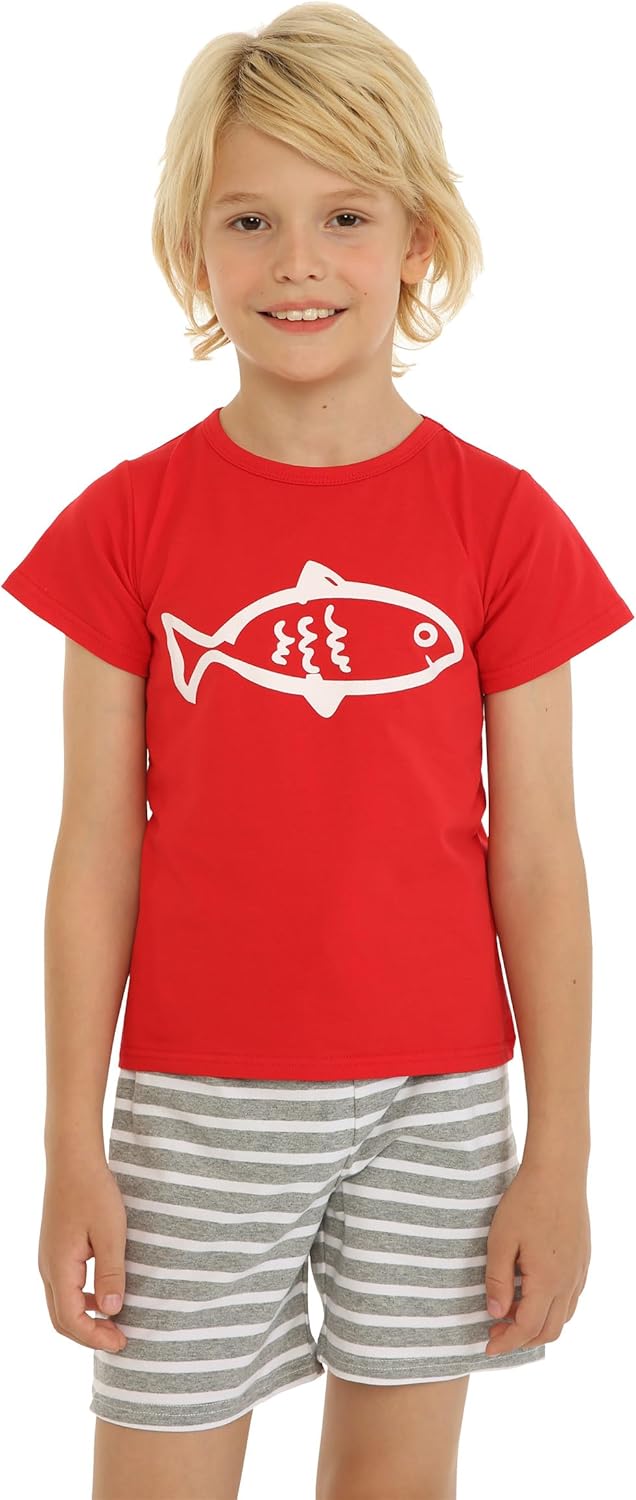 Mud Kingdom Little Boys Jersey Shorts Set Cotton Short Sleeve Outfits Casual Summer - Image 2