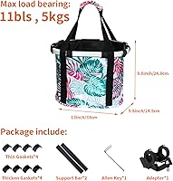 Vista 4 de RAYMACE Cesta de bicicleta para perros, cesta para manubrio de bicicleta delantera, plegable, desmontable, de liberación rápida, fácil de instalar