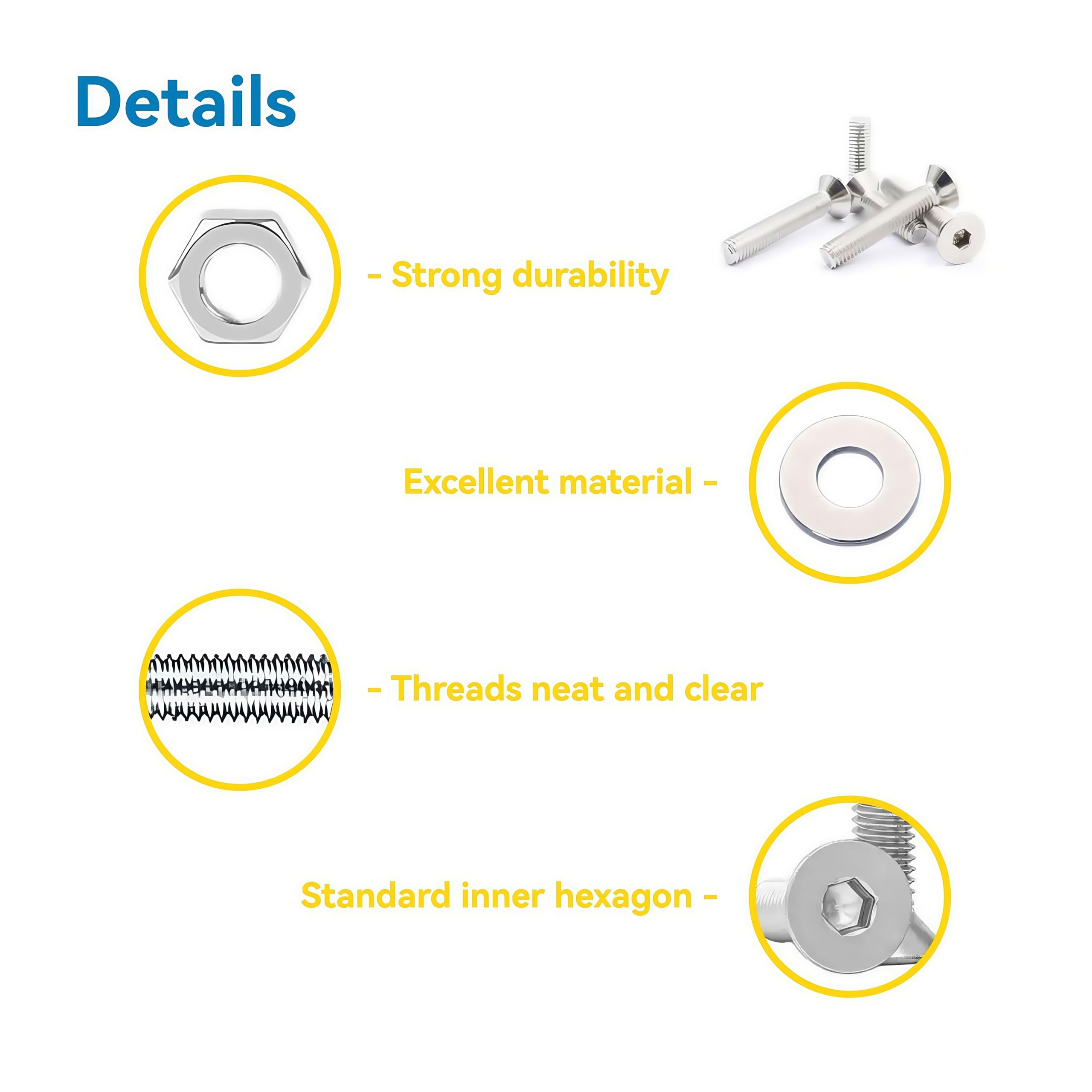 M4 Screw Assortment Kit - 330 Pcs Stainless Steel -4 M4 Screw Assortment Kit - 330 Pcs Stainless Steel -4