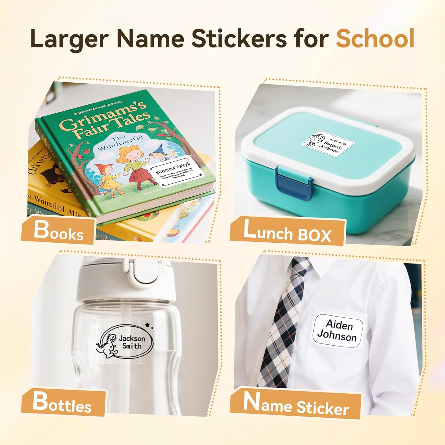 NIIMBOT 3 Rolls Name Tag Stickers for B1 B21 B3S B21Pro Label Maker, Personalized Name Labels for School/Office/Home Storage