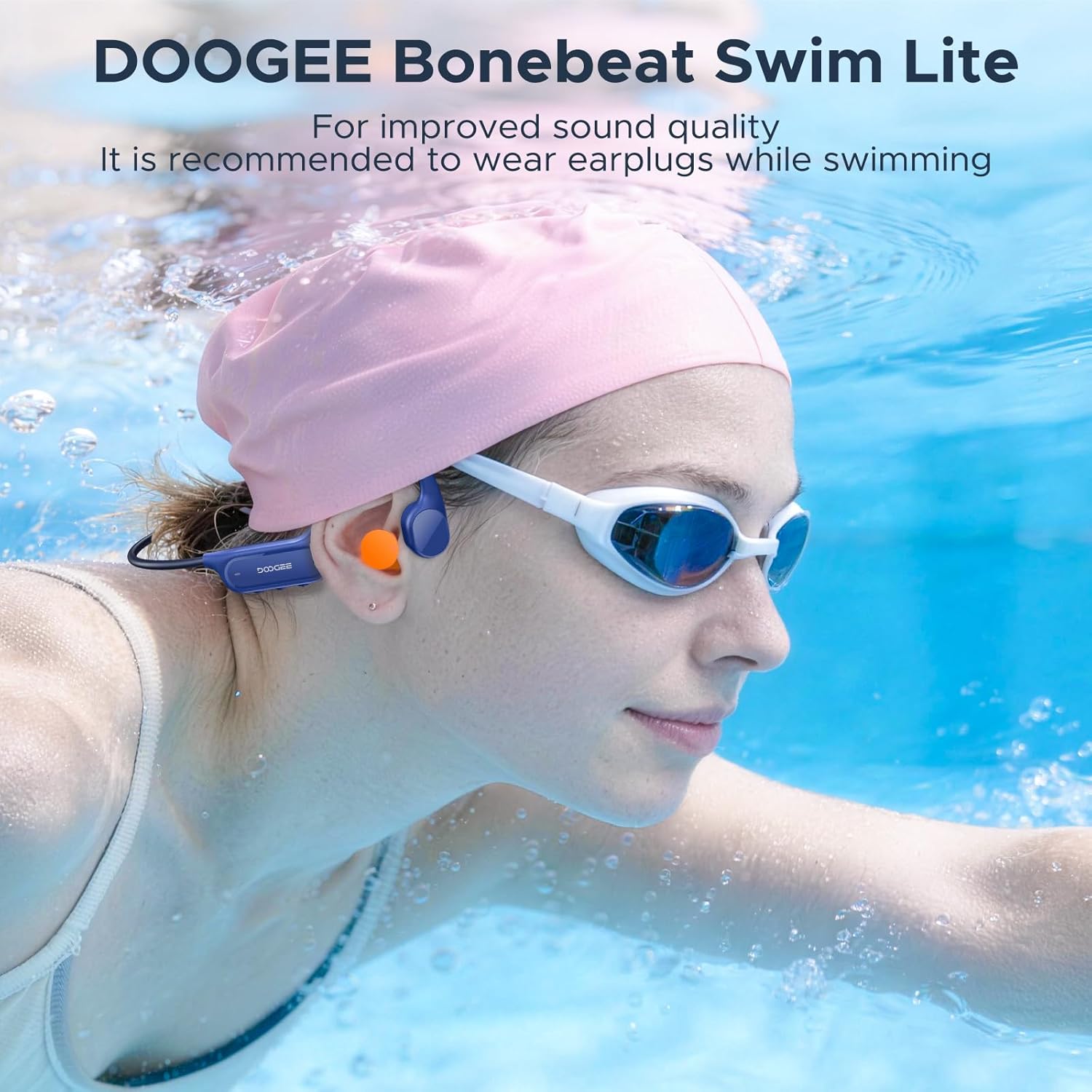 DOOGEE Bone Conduction Headphones IP68 Waterproof Swimming Headphones,10H Battery Life Sports Running Wireless Bluetooth 5.4 Open Earphones 32GB MP3 Dual Modes for Cycling,Underwater Swimming,Fitness - Image 7