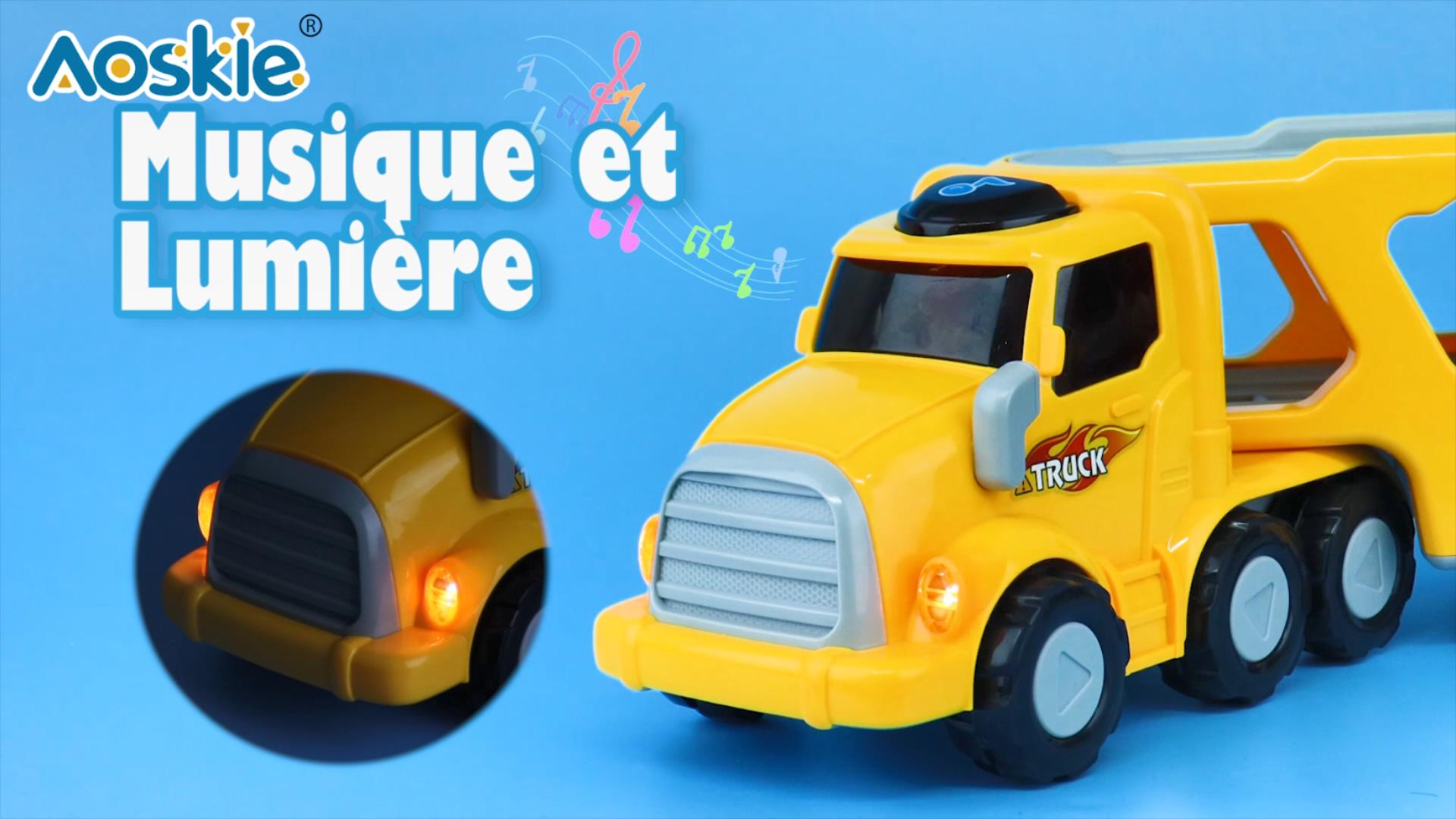 Camion De Transport 5-en-1 Doahurry - 4 Voitures + Remorque Avec Musique Et Lumières - Jouet Enfant 2-7 Ans