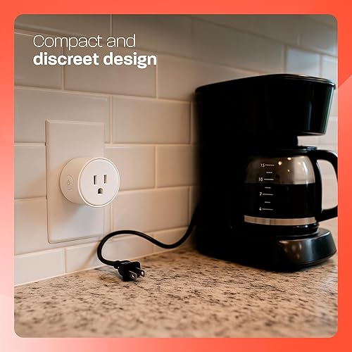 Miniatura 4 de Enchufe inteligente, compatible con Alexa y Google Home, habilitado para WiFi, no requiere concentrador, conexión de 2.4 GHz, blanco, paquete de 2