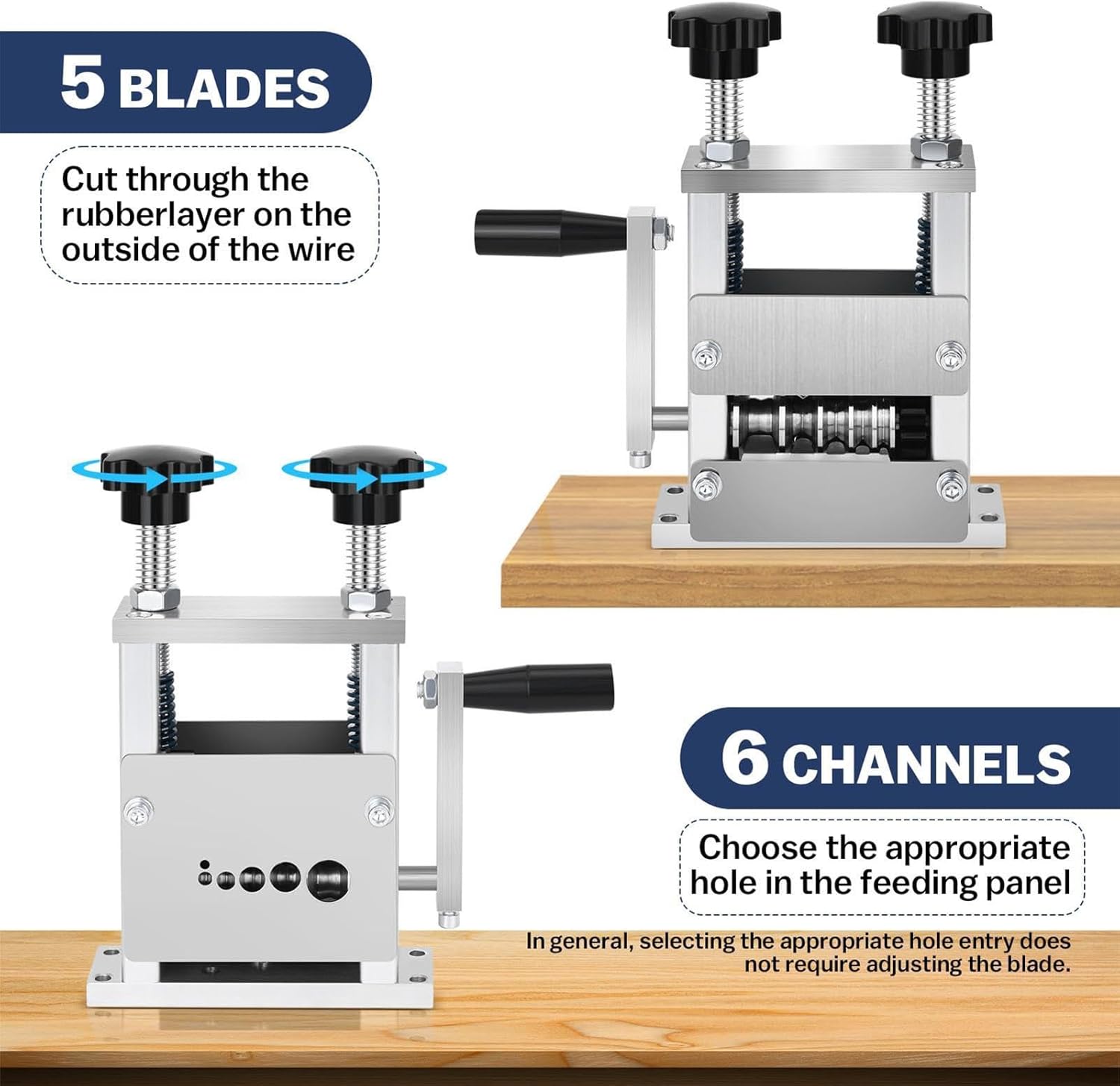 手動ワイヤーストリッパーマシン,手動クランク 式 調整 可能 電気 設備 工具,ドリル駆動式 ワイヤーストリッピングツール | 産業