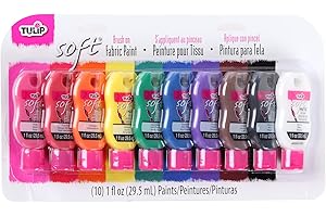 TULIP Soft Multi-Surface Fabric Paint Kit - 10 Vibrant Colors for Unleashing Your Creativity