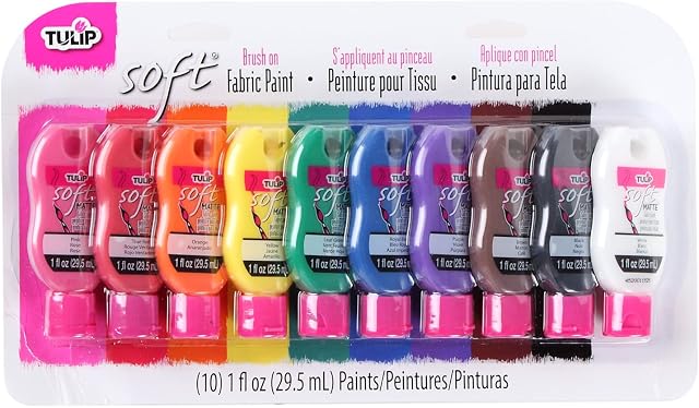 I Love To Create Tulip Soft Fabric Paint kit Rainbow 10pcs, Multi, 29.5 ml (Pack of 10)