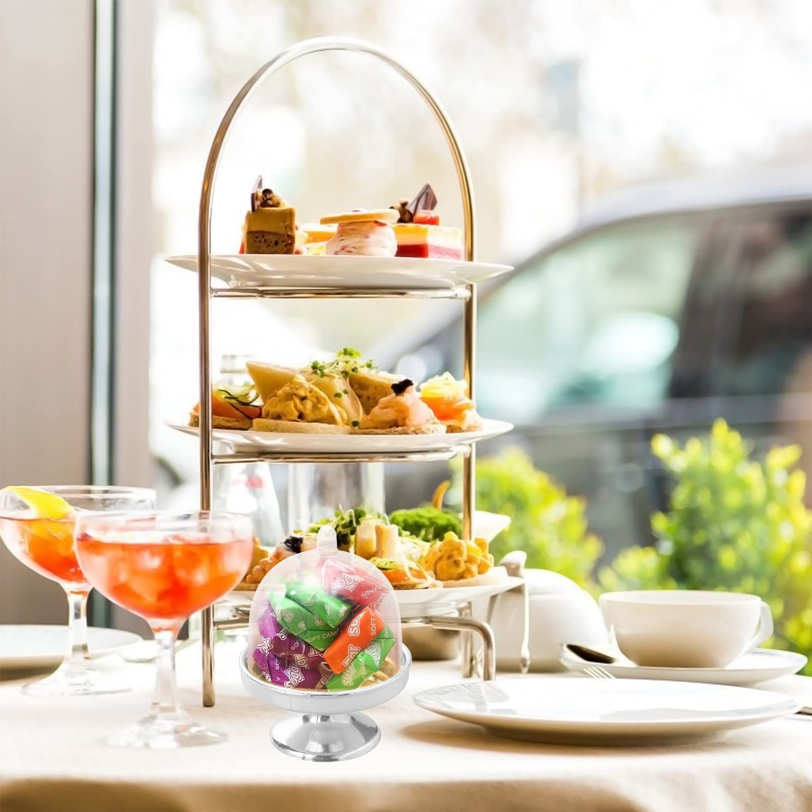 Set Di 12 Mini Espositori Per Torte Con Cupola Trasparente – Plastica Alimentare, Ideali Per Cioccolatini, Macaron E Dessert, Per Matrimoni E Feste