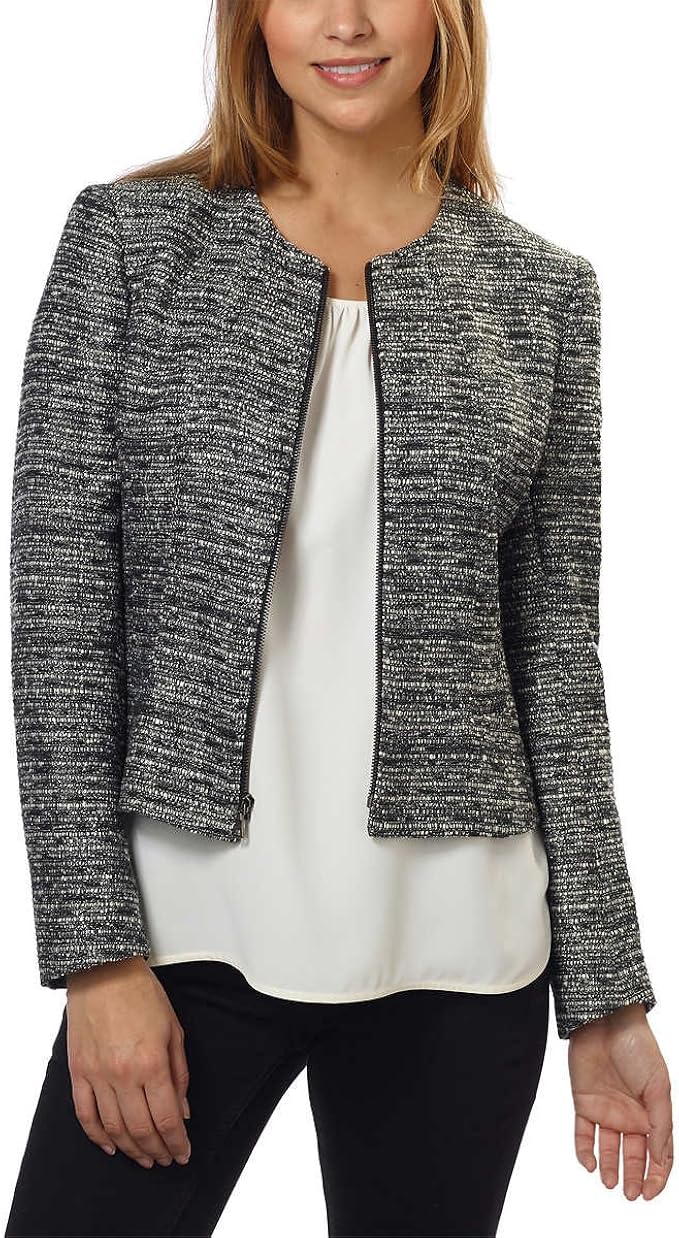 tweed zip jacket