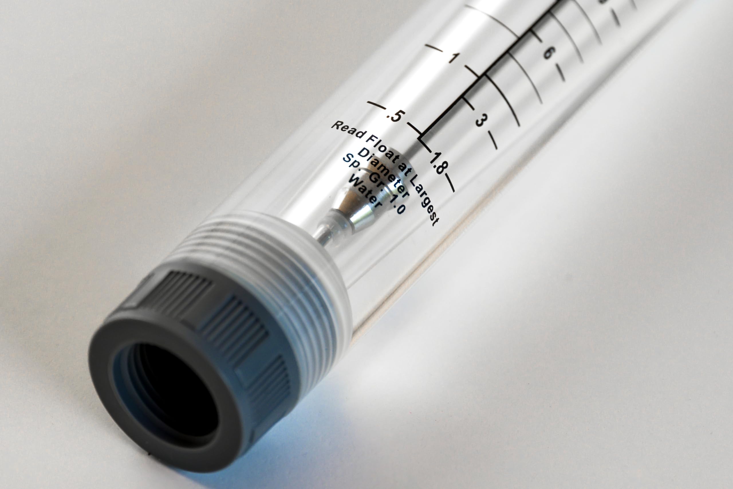 LZM-15G Débitmètre à flotteur à tube pour mesure de liquides (eau) vertical G1/2, Ø 15mm, débit 1,8-18 l/min