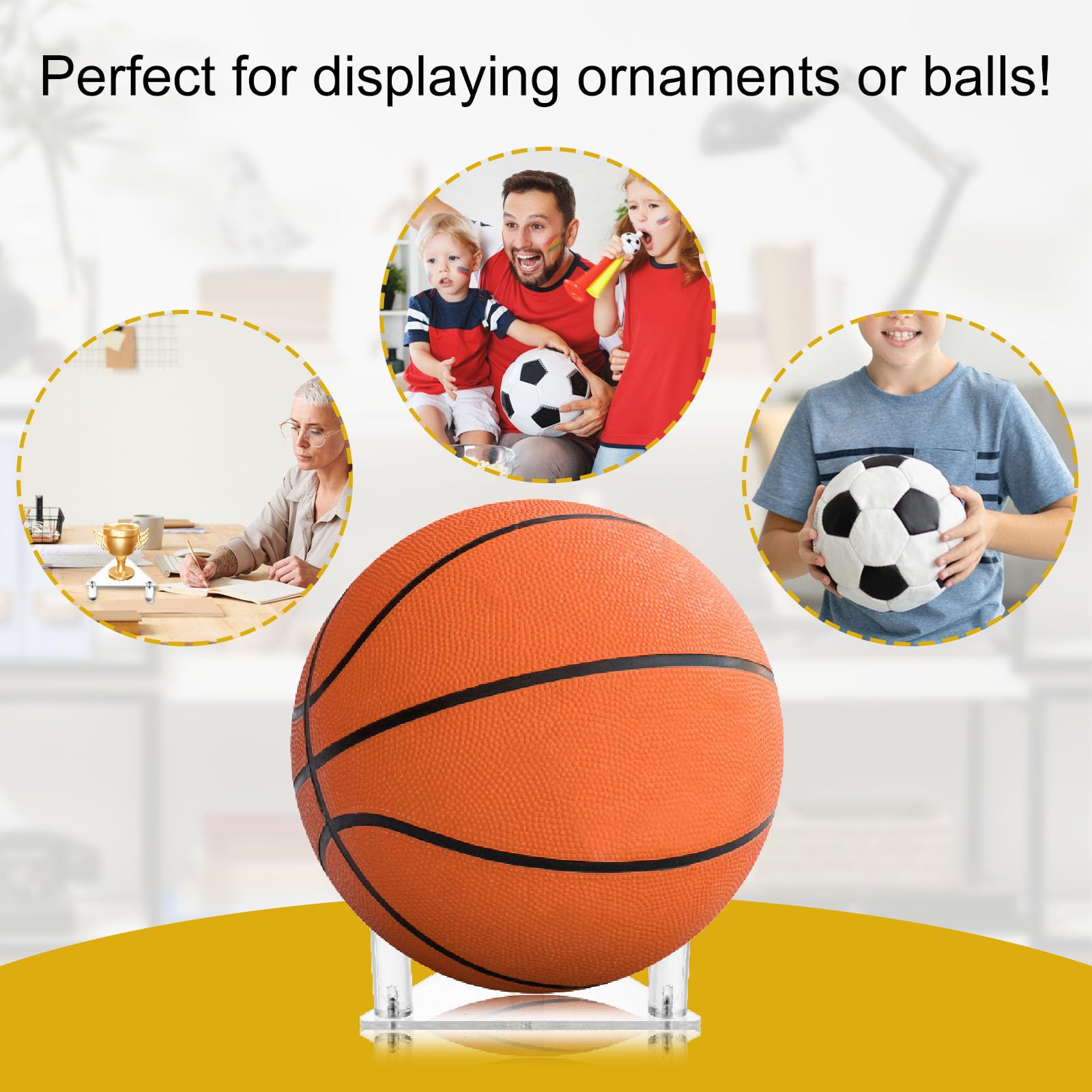 Bewudy Pallacanestro e calcio supporto antiscivolo per palloni sportivi mensola trasparente per pallacanestro calcio pallavolo
