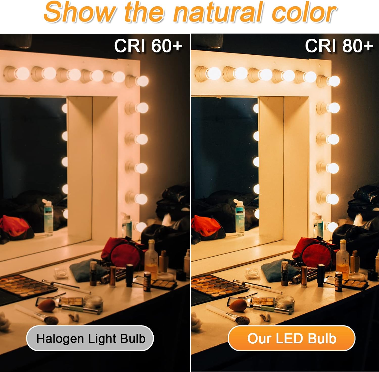 10-Pack Dimmable G25 Globe Light Bulbs LED, 6W=40W Replacement, Warm White 2700K, E26 Medium Base, Ideal for Bathroom Vanity, Makeup Mirror or Sputnik Light, 120V, Round Light Bulbs