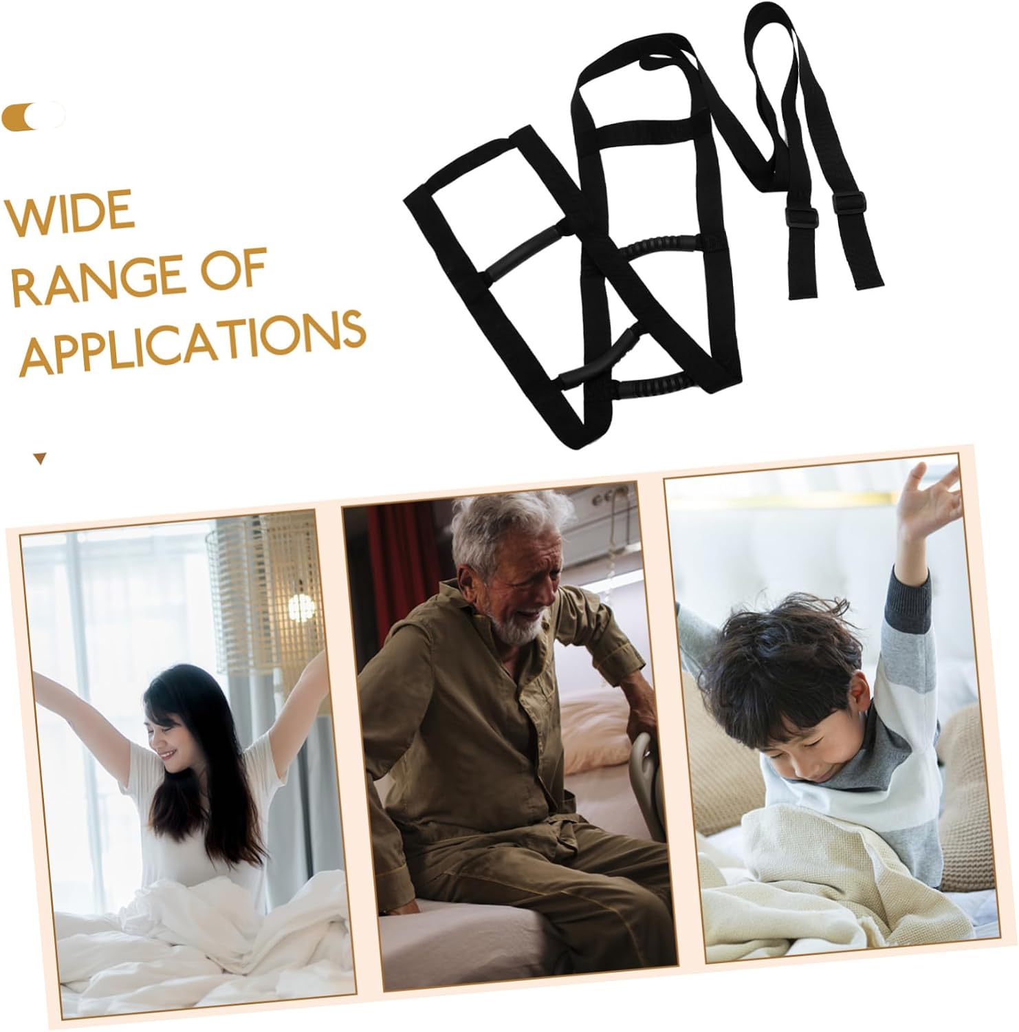 Senior Bed Ladder Assist Device Pull up Strap with 5 Hand Grips Support for Elderly and Disabled