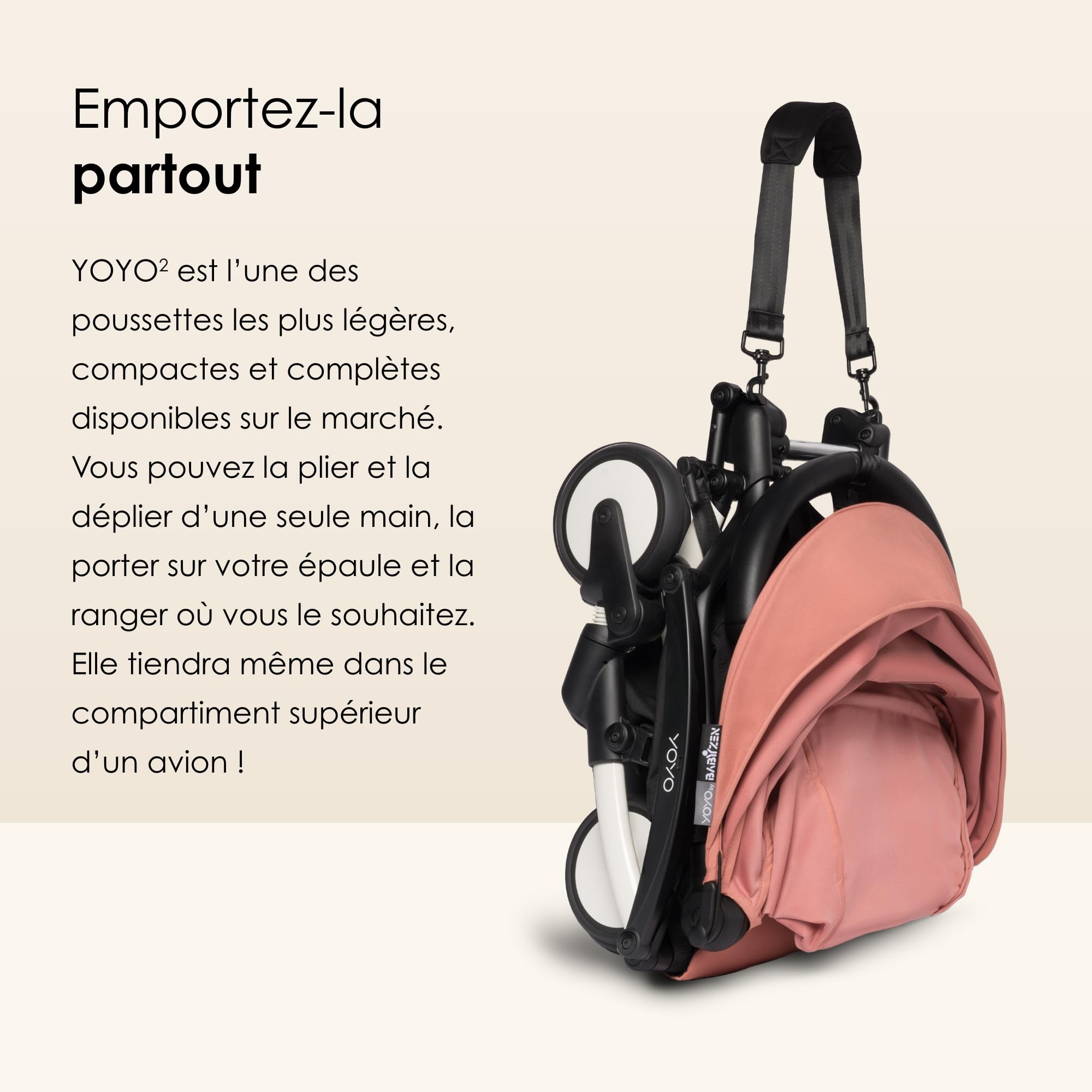 Poussette Complète BABYZEN YOYO2 - Comprend YOYO Pack nouveau-né 0+ (Ginger), Cadre (Blanc) & Pack couleur 6+ (Ginger) - Pour les Enfants jusqu'à 22 kg