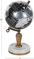 Vista 6 de Deco 79 Globo de plástico con base de mármol, 5 "x 5" x 10 ", negro