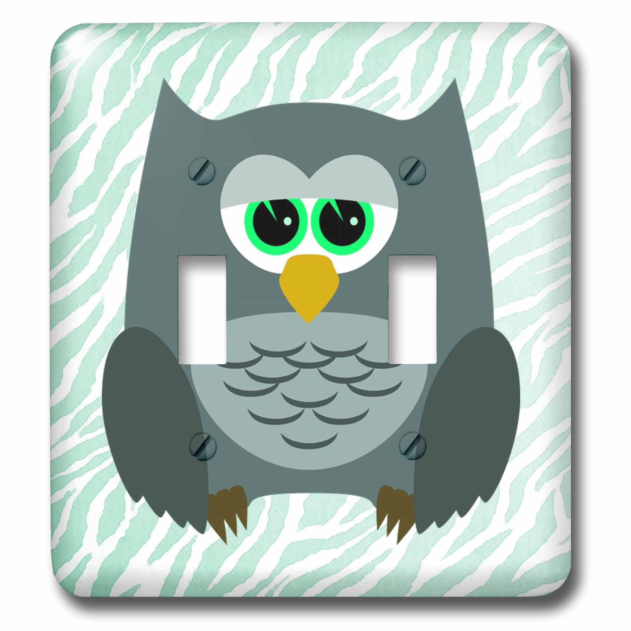 Interrupteur double bascule motif hibou pour déco de chambre enfant