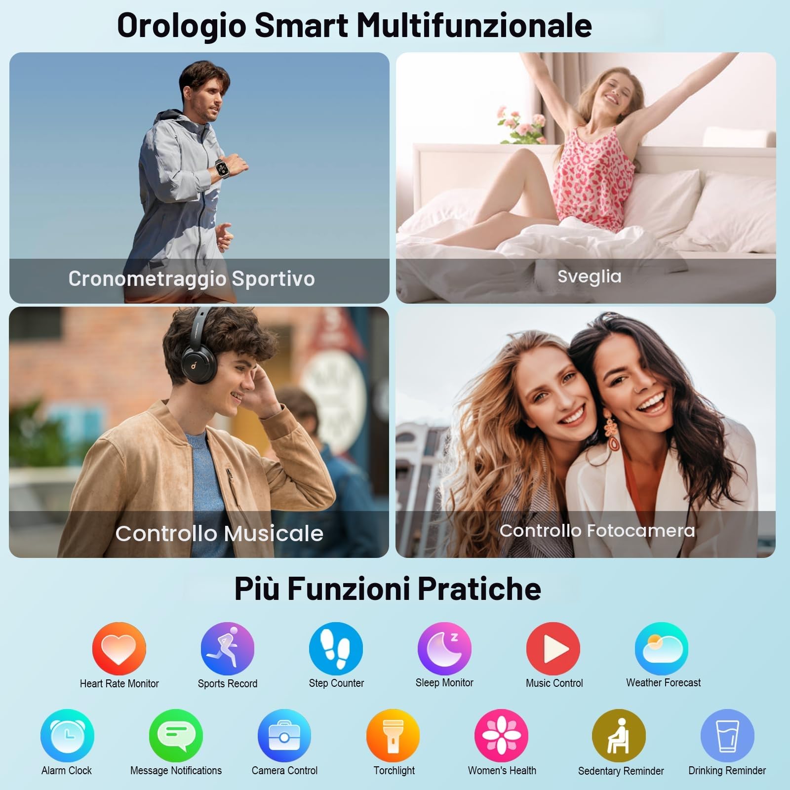 Jugeman Smartwatch Uomo, 1,43" HD Orologio Smartwatch Uomo con Chiamata Bluetooth,Militari Smart Watch Tracker 160+ Modalità Sportive