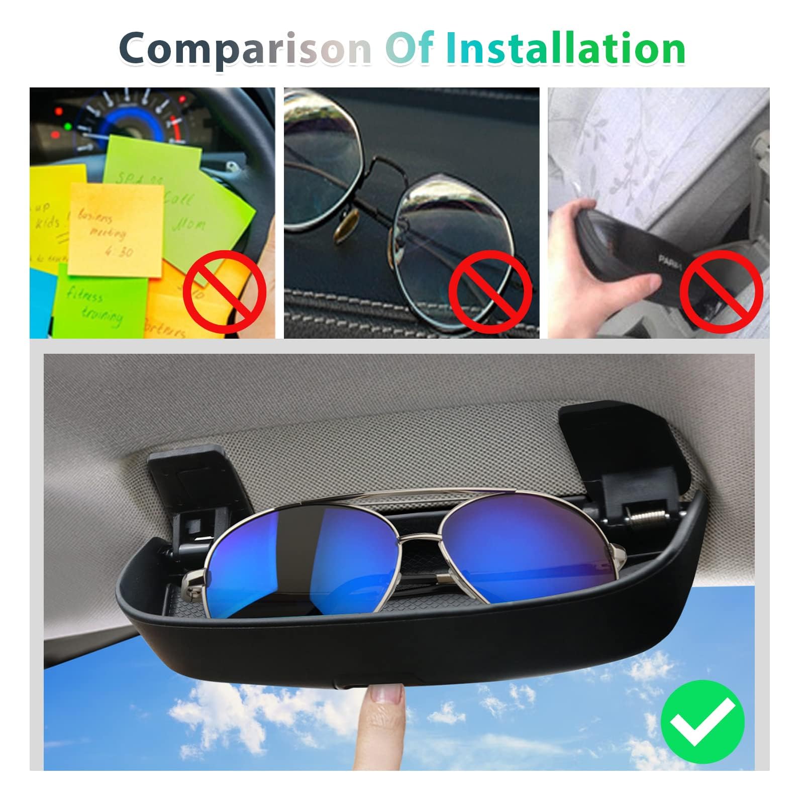 GAFAT Compatibile con Nuovo Cupra Tavascan 2025 2026 Porta Occhiali da Sole, Tavascan 2025 Scatola Portaoggetti Tavascan VZ Organizer per Ripiani, Custodie occhiali, Tavascan Accessori (Nero)