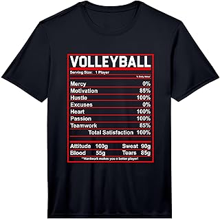 Volleyball Team GearMens Funny Volleyball Nutrition Facts Women Men Performance T-Shirt