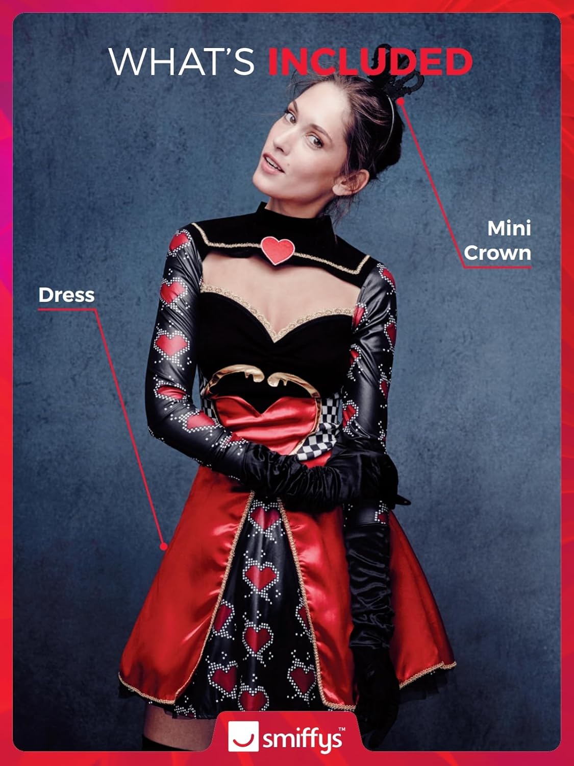 Smiffys womens Fever Queen of Hearts Costume - Image 4