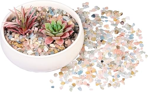 Miniatura 3 de Rockcloud Juego de piedras de cristal triturado Chis de 1 libra, cuarzo irregular para decoración de interiores y exteriores, paquete de 2