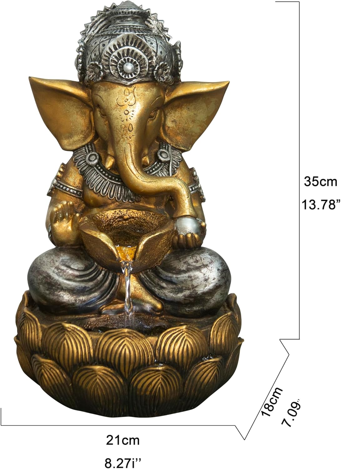 Fountain-Tabletop Lord Ganesh Sculptural Fountain with WT LED