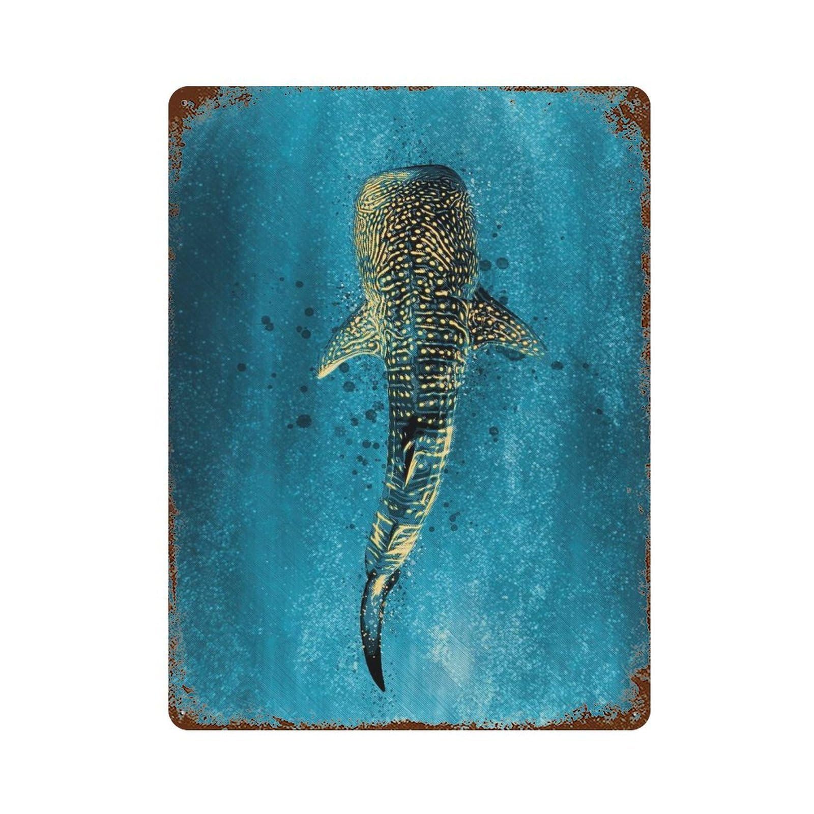 Aged Metal Wall Plaque with The Giant Design 15.7"x11.8", for Cafe, Home Bar And Lounge Decor, Novelty Wall Decor