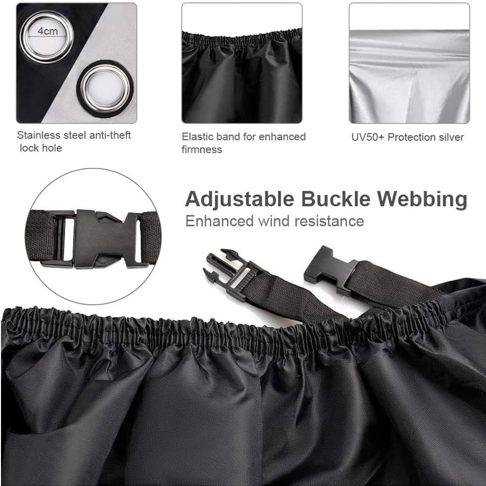 Etanche Housses De Moto Pour XADV750 XADV 750 X ADV 750 | Motos Bâche Exterieur Hiver Été Imperméable Anti Vent UV Protection Housse,A/Black-XL Bache Moto Exterieur