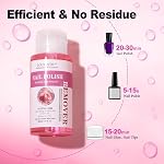 Nail Polish Remover 300ml, Press Pump, with Removal Tool, Rose Cuticle Oil | Gentle Rose Oil Formula, Quickly Removes Nail Polish & Gel, Large-Size Soak Off Remover Kit 10.15 Fl Oz, Salon & DIY Use